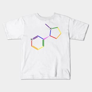 Nicotine Rainbow Molecule Chemistry Kids T-Shirt